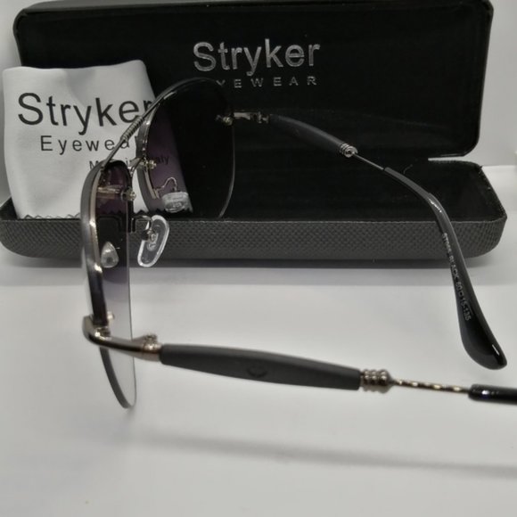 BNIB Stryker Gun Half Rimless Sunglass with Gray Gradient lenses - Picture 8 of 10